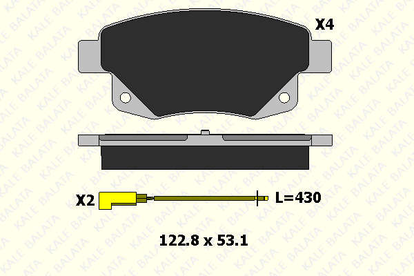Sada brzdových platničiek kotúčovej brzdy Kale Balata Otomotiv Sanayi Ve Tic. A.S.